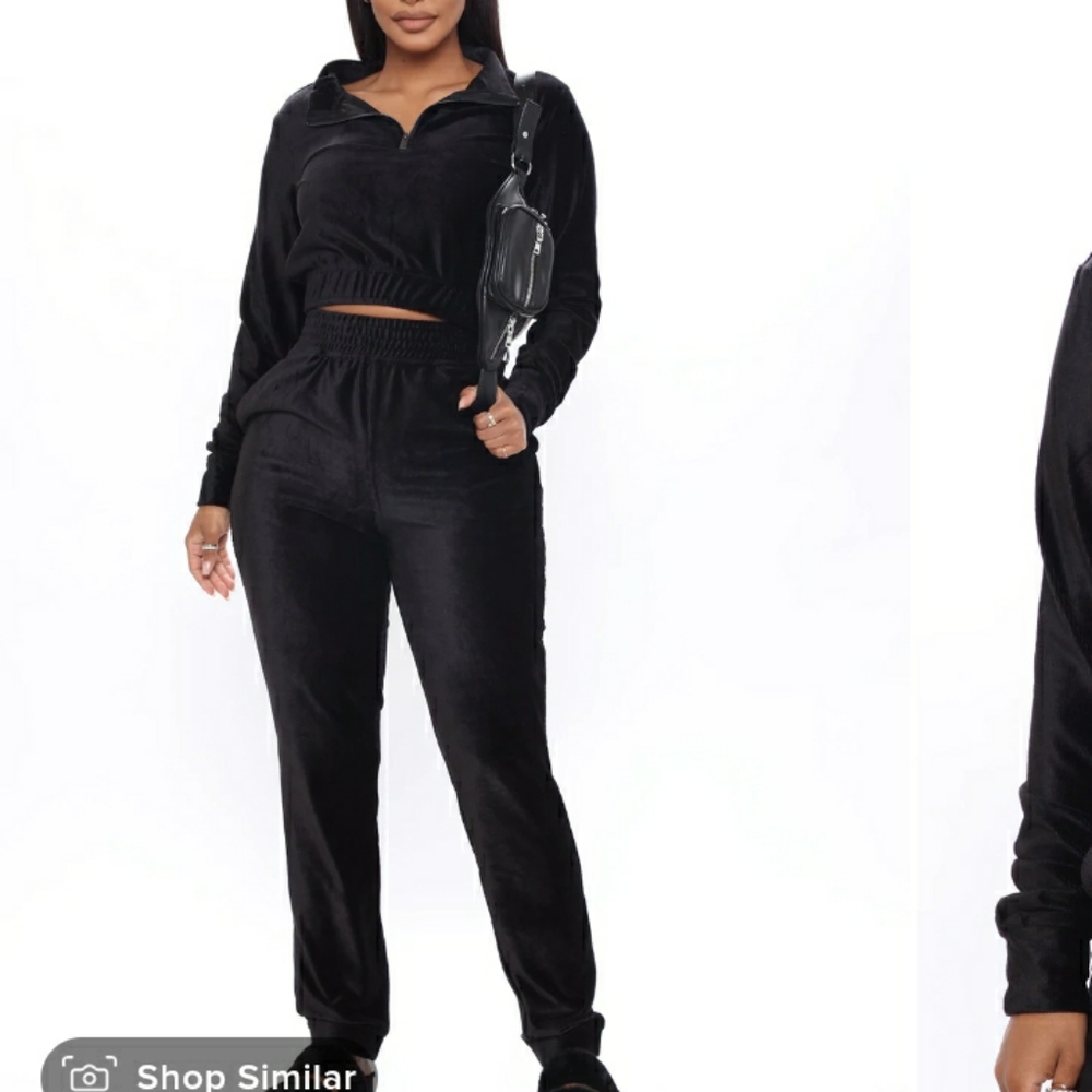 Two piece cropped jogger set
